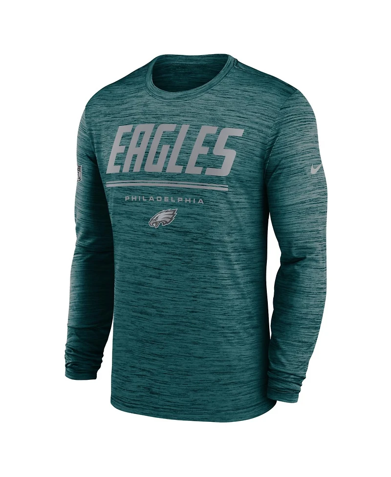 Nike Men's Midnight Green Philadelphia Eagles Sideline Offensive Transition Velocity Dri-fit Long Sleeve T-Shirt