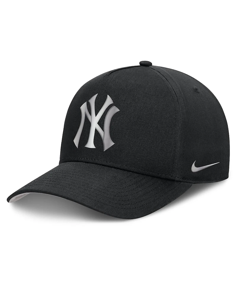 Nike Men's Black New York Yankees Rise Dri-fit A-Frame Adjustable Hat