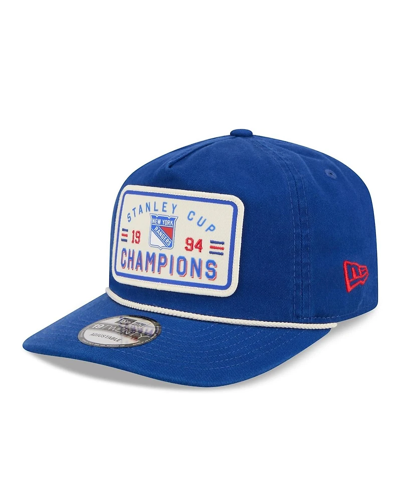 New Era Men's Blue New York Rangers Throwback Stanley Cup Champions Side Patch 19TWENTY Adjustable Hat