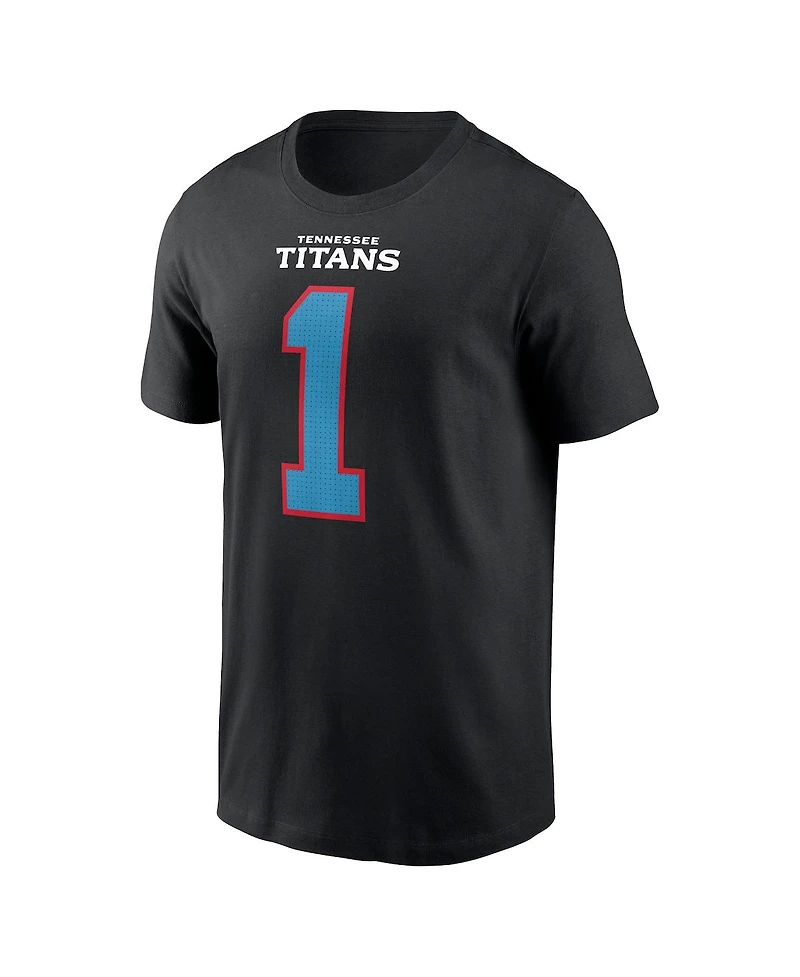 Nike Men's Cam Ward Black Tennessee Titans Carbon Name Number T-Shirt