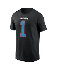Nike Men's Cam Ward Black Tennessee Titans Carbon Name Number T-Shirt