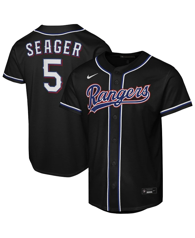 Nike Big Boys and Girls Corey Seager Black Texas Rangers Fashion Replica Player Jersey