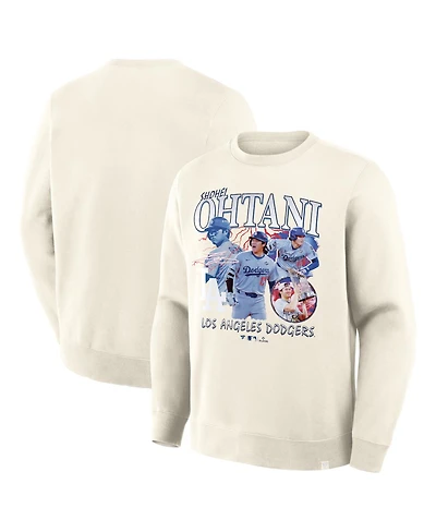 Fanatics Men's Shohei Ohtani Cream Los Angeles Dodgers Montage Legacy Sweatshirt