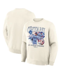 Fanatics Men's Shohei Ohtani Cream Los Angeles Dodgers Montage Legacy Sweatshirt