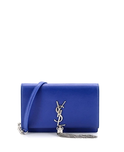 Pre-Owned Saint Laurent Classic Monogram Tassel Chain Wallet Leather