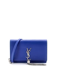 Pre-Owned Saint Laurent Classic Monogram Tassel Chain Wallet Leather