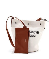 Pre-Owned Saint Laurent Rive Gauche Bucket Bag Canvas
