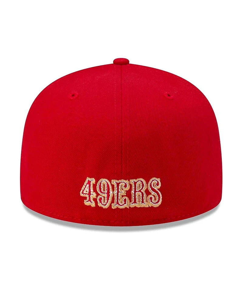 New Era Men's Scarlet San Francisco 49ers 80th Anniversary Side Patch 59FIFTY Fitted Hat