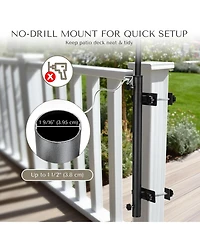 LAGarden Patio Umbrella Holder Adjustable for Deck Railing Balcony Porch Patio Outdoor Restaurant Portable Cart