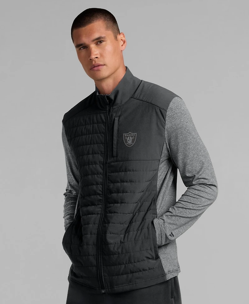 Fanatics Men's and Women's Black/Heather Gray Las Vegas Raiders Front Office Tonal Full-Zip Jacket