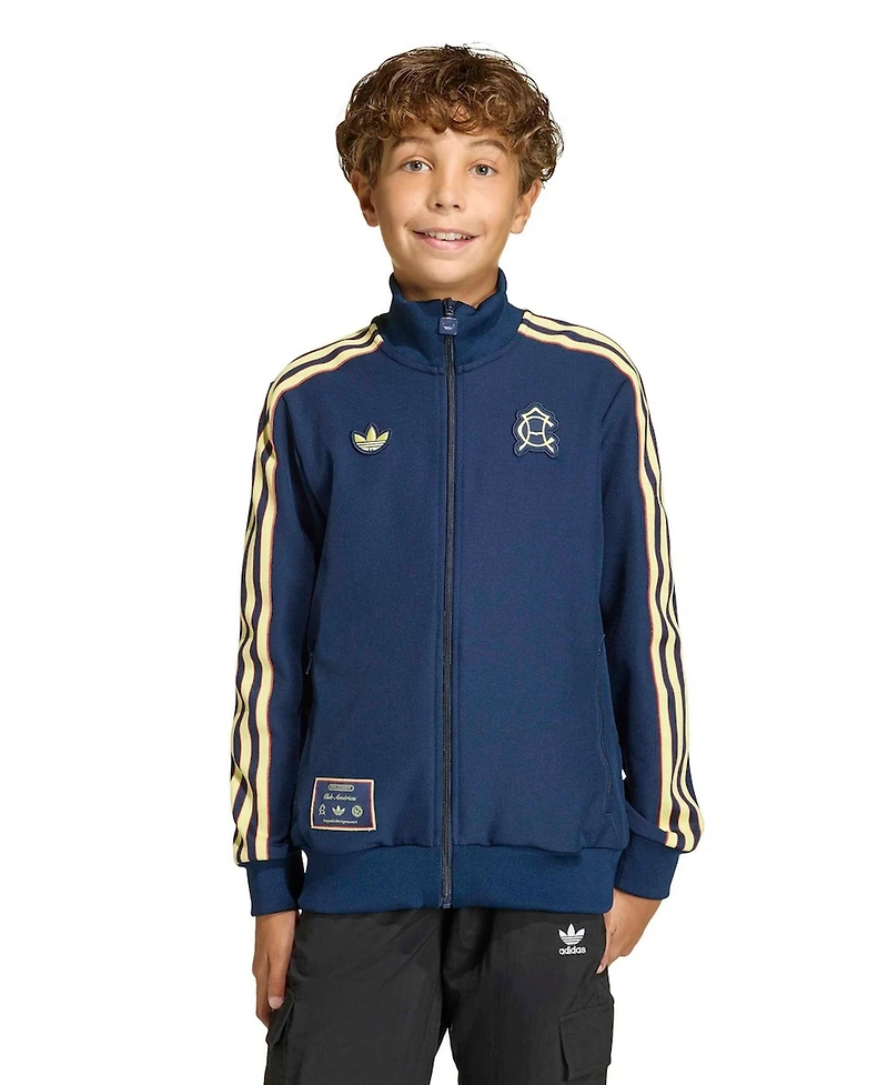 Adidas Big Boys and Girls Navy Club America Terrace Icons Full-Zip Track Top