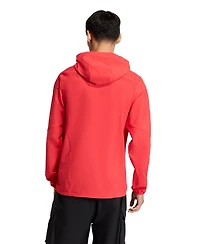 Adidas Men's Light Red D.c. United Tiro Travel Full-Zip Hooded Windbreaker