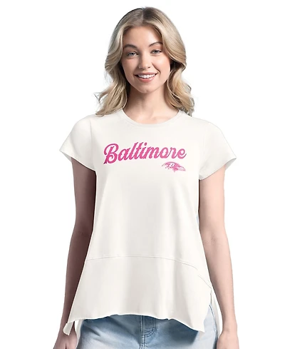 Margaritaville Women's Cream Baltimore Ravens Gametime Is Paradise T-Shirt