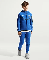 Nike Big Boys and Girls Blue France National Team Tech Fleece Full-Zip Hoodie