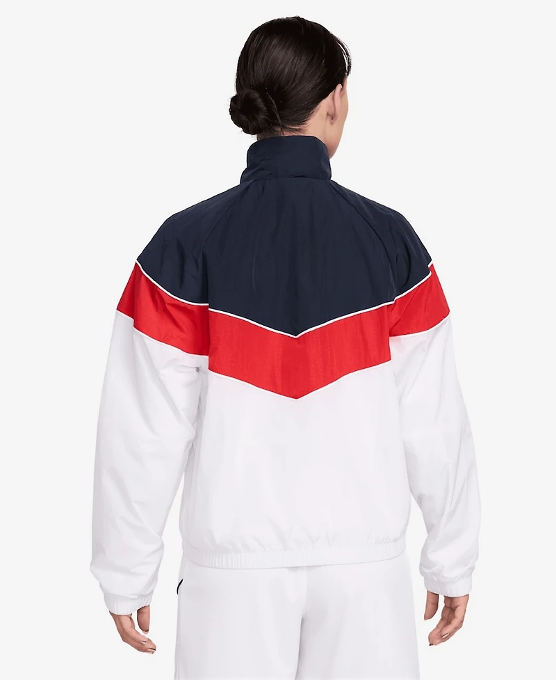 Nike Women's White England National Team Windrunner Uv Woven Full-Zip Jacket