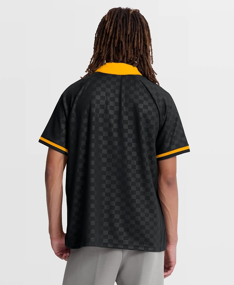 Fanatics Men's Black/Gold Pittsburgh Steelers Homerun Raglan V-Neck Polo Shirt