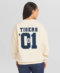 Wear by Erin Andrews Women's Cream Detroit Tigers Heavyweight Crew Neck Sweatshirt