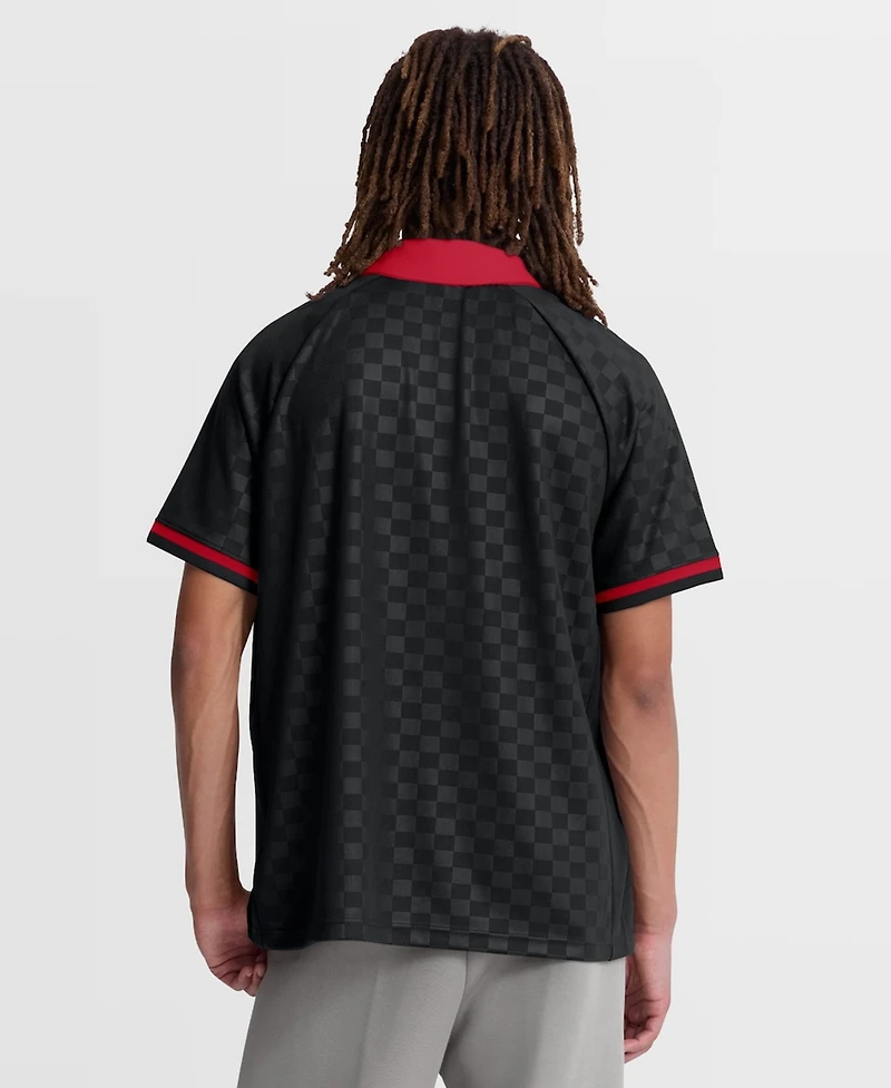 Fanatics Men's Black/Red Atlanta Falcons Homerun Raglan V-Neck Polo Shirt