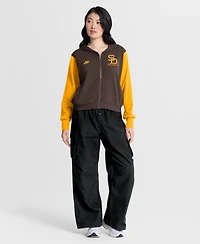 Nike Women's Brown/Gold San Diego Padres Cooperstown Collection Cropped Full-Zip Hoodie