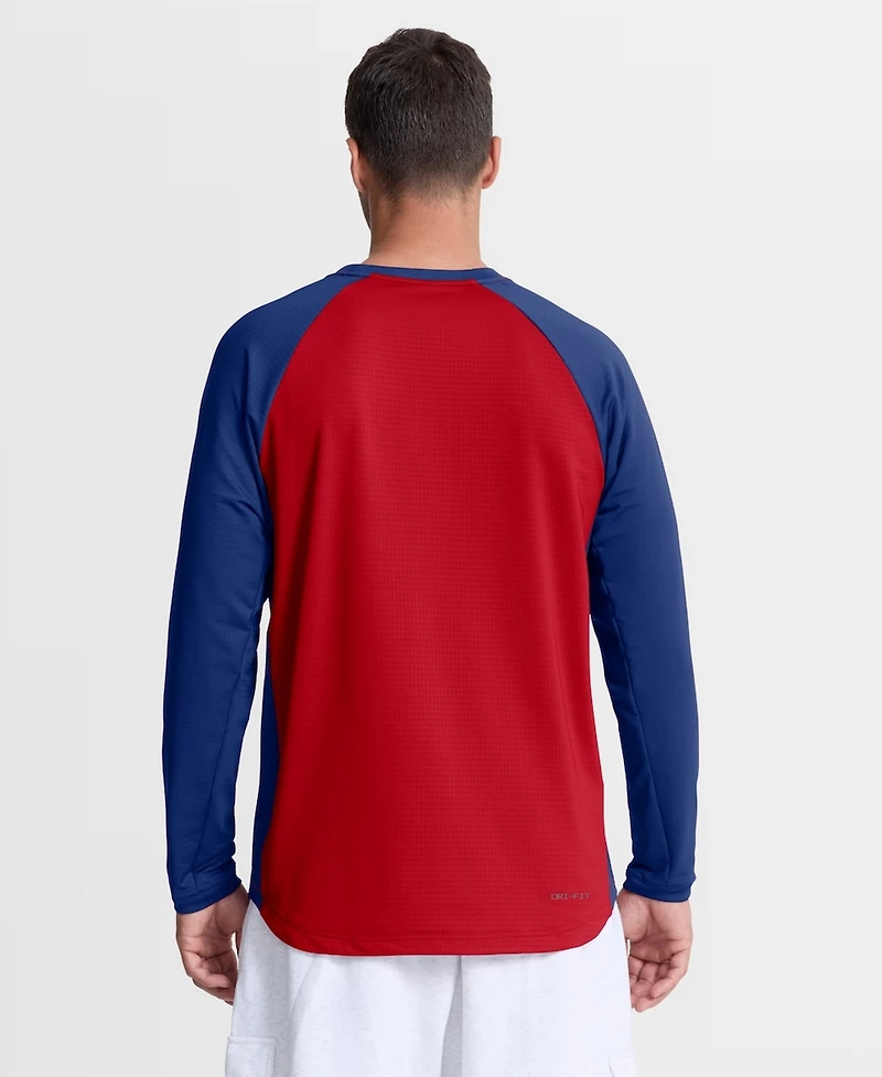 Nike Men's Red Chicago Cubs Authentic Collection Raglan Dri-fit Sweatshirt