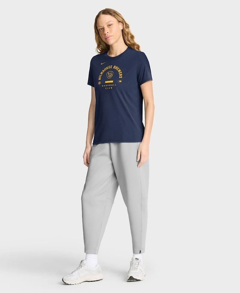 Nike Women's Navy Milwaukee Brewers Authentic Collection Early Work Tri-Blend Dri-fit T-Shirt