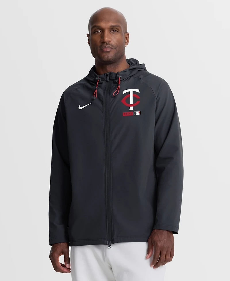Nike Men's Navy Minnesota Twins Authentic Collection Raglan Therma-fit Full-Zip Hooded Jacket