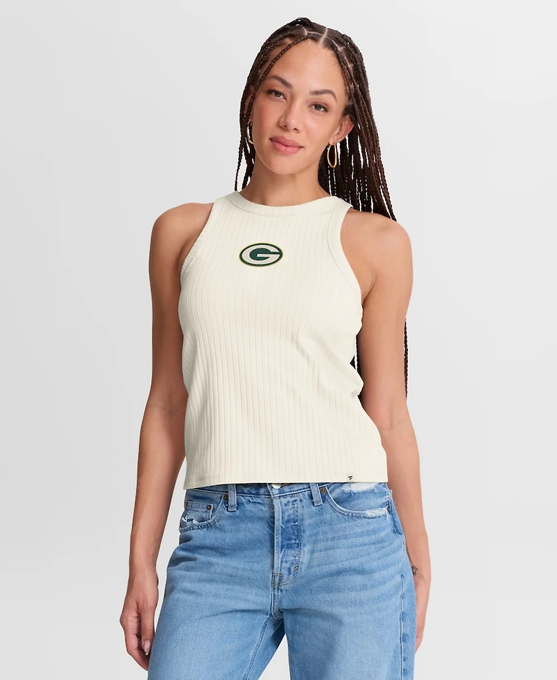 Fanatics Women's Cream Green Bay Packers Star Play Tri-Blend Ribbed Tank Top