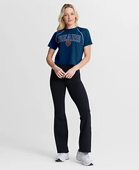 Fanatics Women's Navy Chicago Bears Offensive Scheme Raglan Tri-Blend Cropped Top