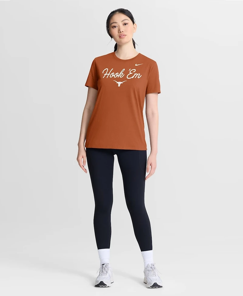 Nike Women's Orange Texas Longhorns Script Mantra Logo T-Shirt