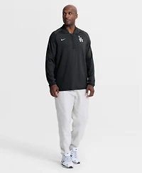 Nike Men's Black Los Angeles Dodgers Authentic Collection Dri-fit Raglan Half-Zip Pullover