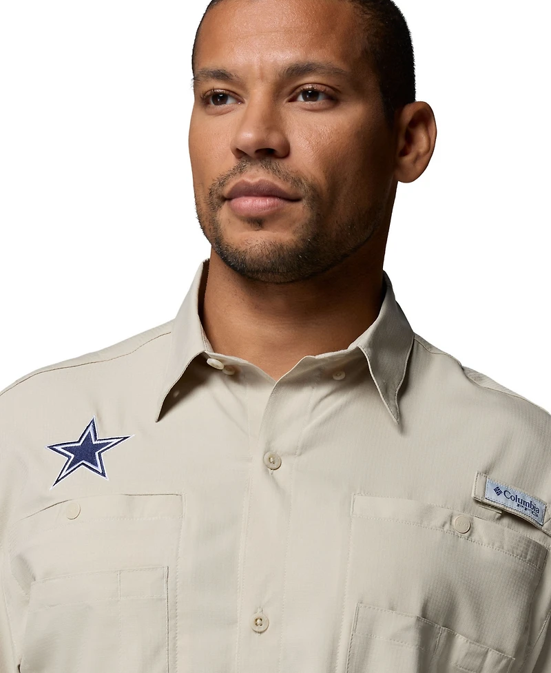 Columbia Men's Tan Dallas Cowboys Tamiami Omni-Shade Button-Down Shirt