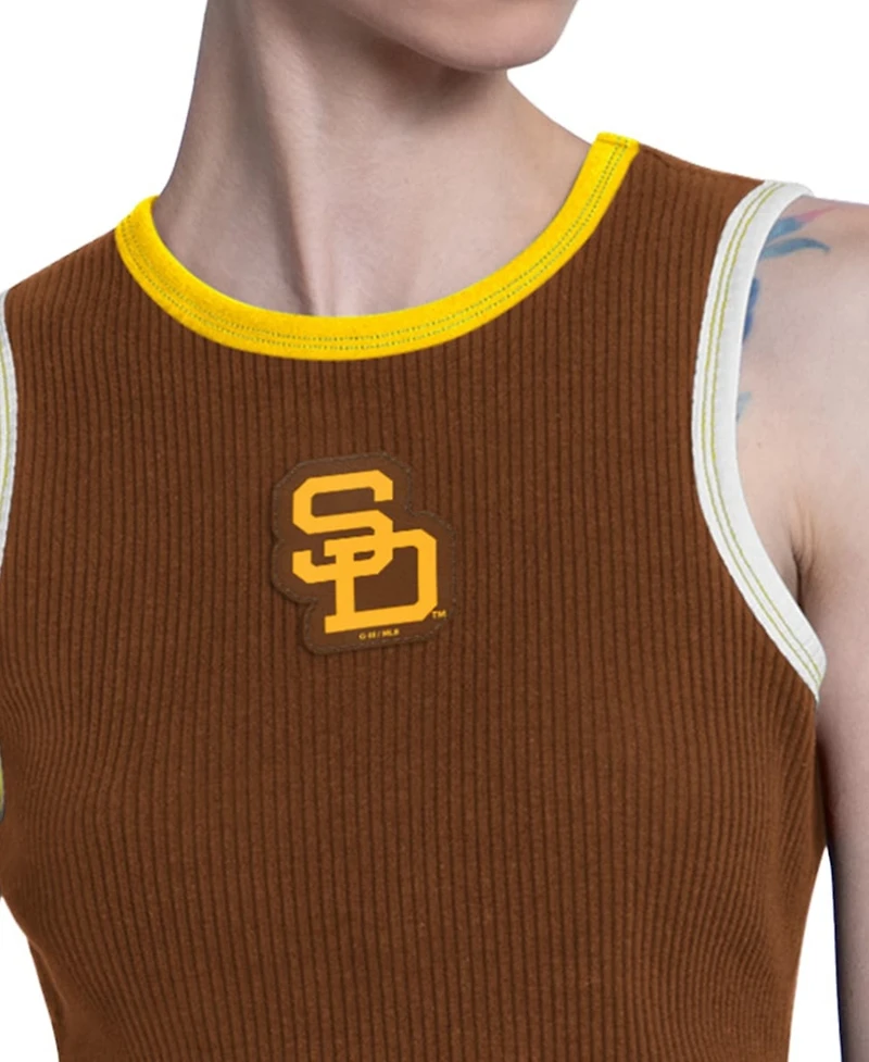 Starter Women's Brown San Diego Padres Cooperstown Play the Ball Crop Tank Top