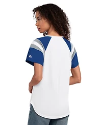 Starter Women's White Los Angeles Dodgers Game On Notch Neck Raglan T-Shirt