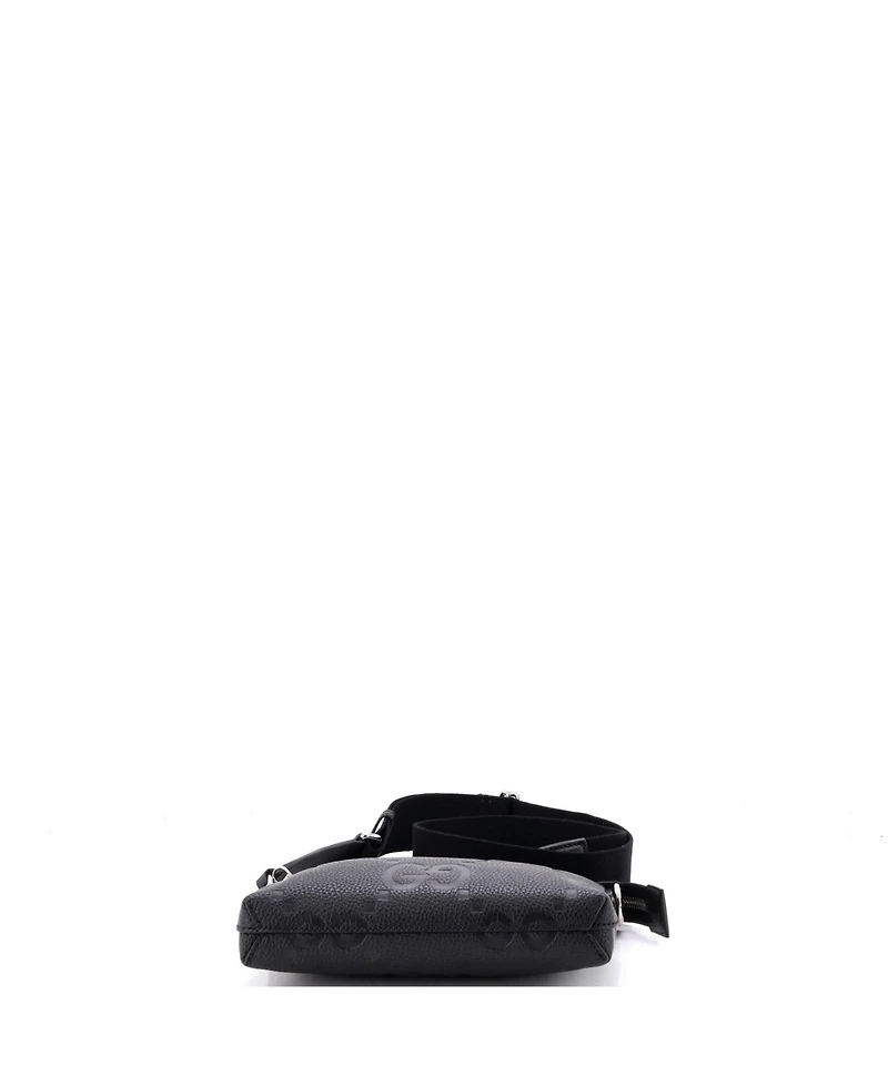 Pre-Owned Gucci Small Zip Messenger Bag Jumbo Gg Embossed Leather