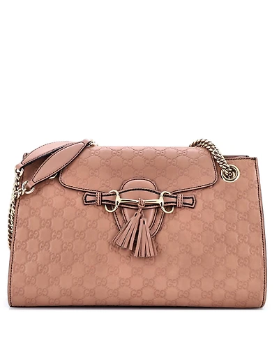 Pre-Owned Gucci Large Emily Chain Flap Shoulder Bag Guccissima Leather