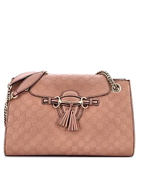 Pre-Owned Gucci Large Emily Chain Flap Shoulder Bag Guccissima Leather