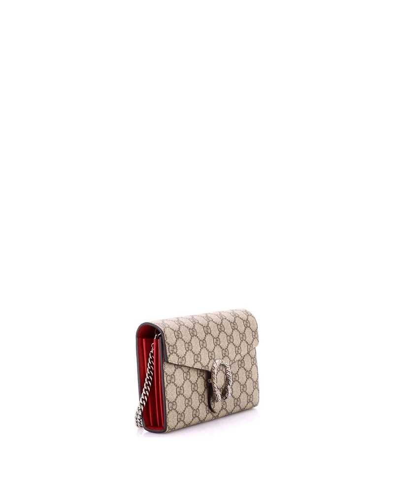 Pre-Owned Gucci Small Dionysus Chain Wallet Gg Coated Canvas