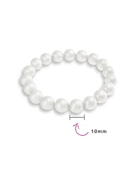 Bling Jewelry Classic Statement Faux Pearl Stackable Stretch Bracelet with 10MM Beads