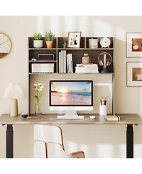 Gymax 3-Tier Desktop Bookshelf with 6 Shelves Desk Organizer for Computer Desk