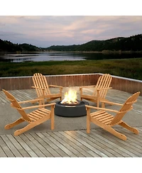 Outdoor Adirondack Chair Solid Wood Patio Garden Furniture