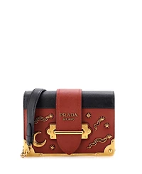 Pre-Owned Prada Small Cahier Crossbody Bag Embellished Leather