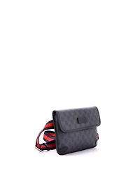 Pre-Owned Gucci Web Flap Belt Bag Gg Coated Canvas