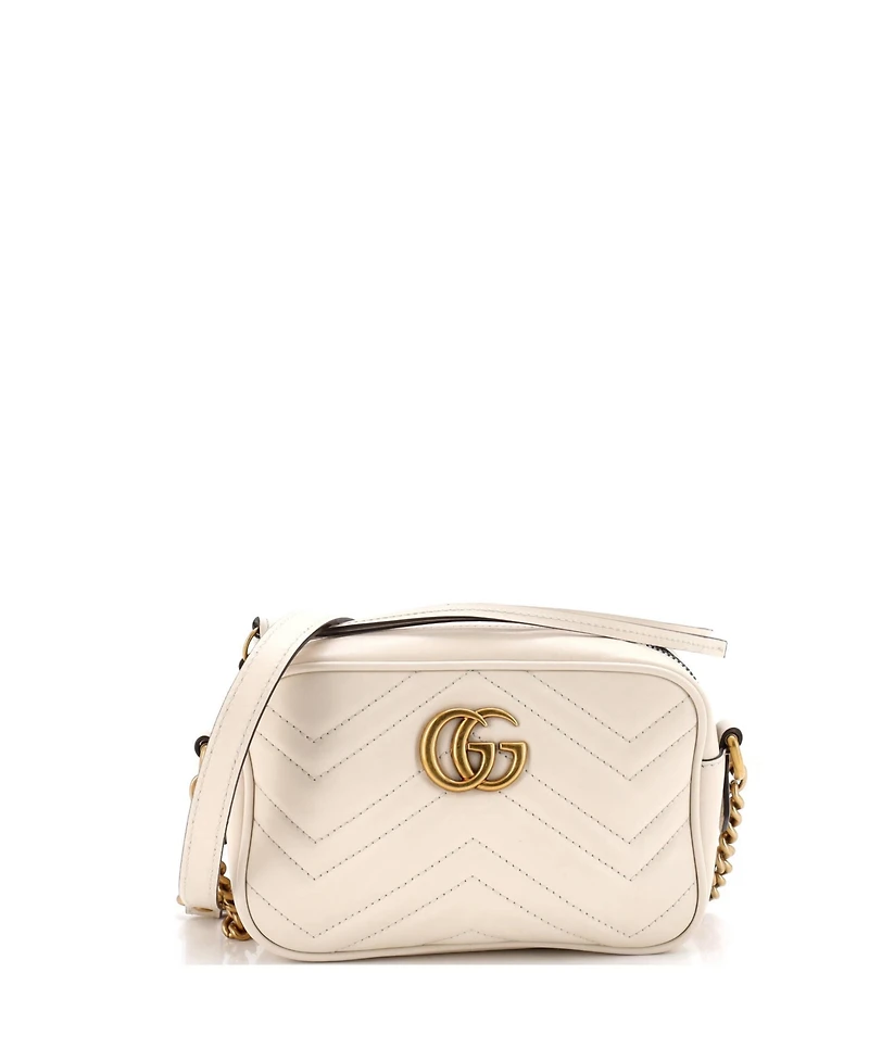 Pre-Owned Gucci Mini Gg Marmont Shoulder Bag Matelasse Leather
