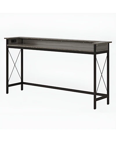 Slickblue Industrial Entryway Console Table with Charging Station and Usb Ports