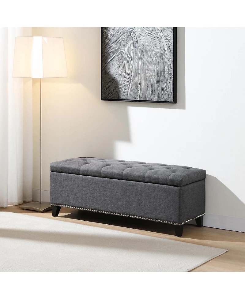 flynama 47.5" Linen Storage Ottoman, 500 lbs