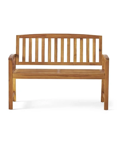 flynama Farmhouse Acacia Wood Outdoor Bench
