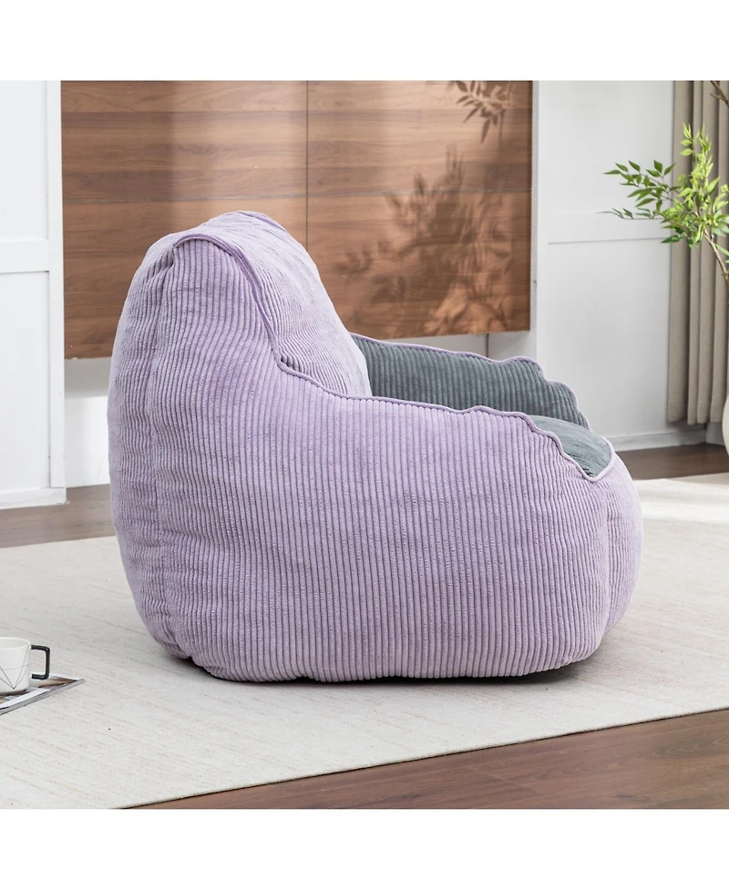 Rainsken Bean Bag Chair, Comfy Corduroy Large with Filler Included, Soft Beanbag Chairs, Ergonomic, for Bedroom and Living Room
