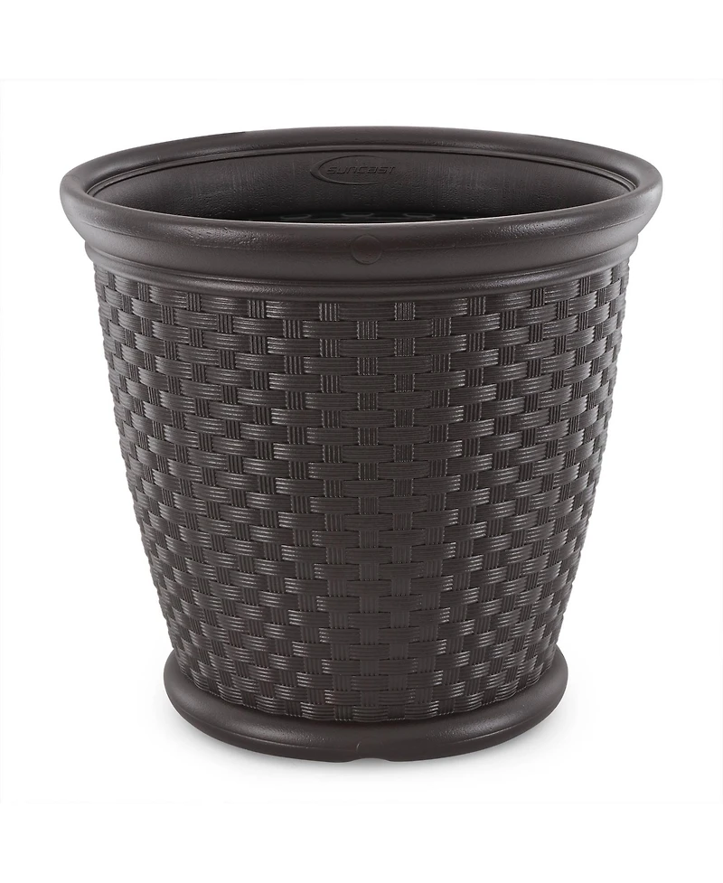 Suncast Sonora 22" Wicker Decorative Garden Flower Planter, (4 Pack)
