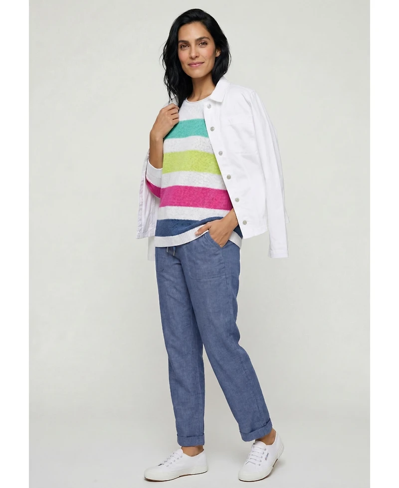 Olsen Women's Stripe Tape Yarn Sweater