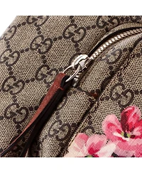 Pre-Owned Gucci Medium Buckle Backpack Blooms Print Gg Coated Canvas